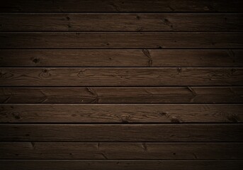 Obraz premium Rustic wooden wall texture, weathered planks, dark brown wood grain, reclaimed timber panels, horizontal layered boards, rough natural surface, distressed wood background