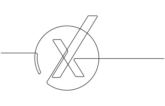 recommend clip art: Continuous one line drawing Wrong Mark