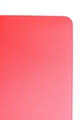 Fototapeta premium shiny red leather texture isolated on white background