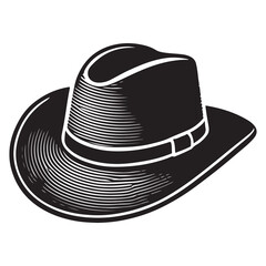Hat Silhouette Vector Illustration, Solid White Background.