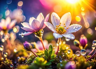 Macro Spring Photography: Blossoms, Dewdrops, Insects, Close-Up, Nature, Flowers, Springtime, Macro Images, High Resolution, Detailed, Vibrant Colors, Spring Awakening