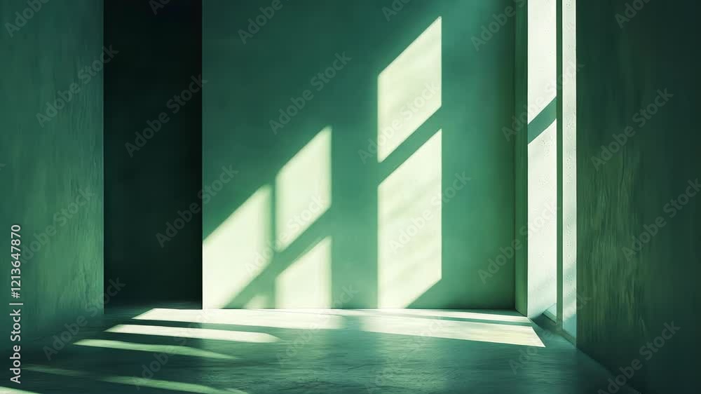 Poster abstract. minimalistic background for product presentation. walls in large empty room. can full of s