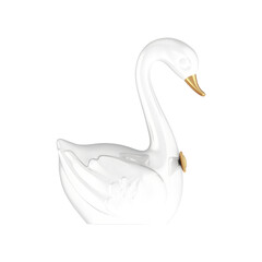 white swan isolated on white background