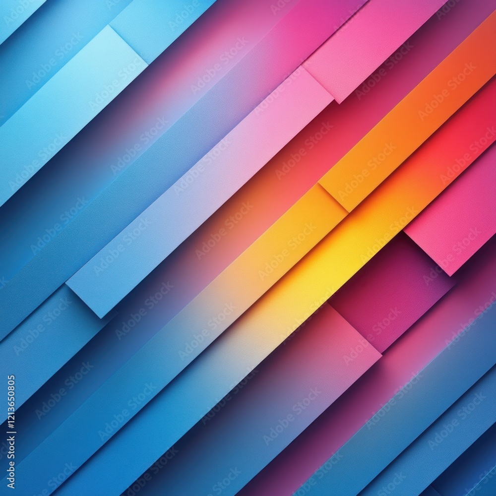 Aufkleber vibrant abstract geometric pattern with neon colors smooth gradients and symmetrical design