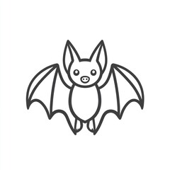 Obraz premium Cute bat cartoon graphic, simple, vector illustration, for children's book, educational material