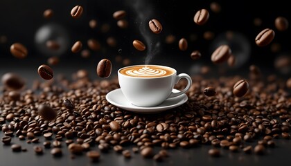 Latte Art Coffee Beans Aromatic Drink Beverage