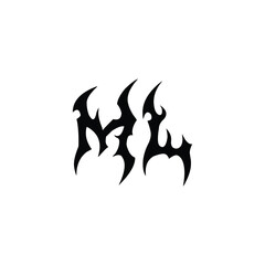 ML monogram logo design letter text name symbol monochrome logotype alphabet character simple logo