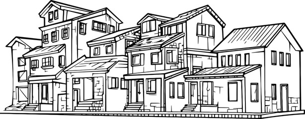 Handdrawn density housing drawing