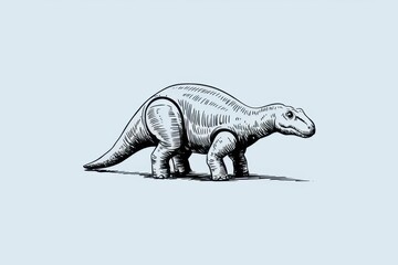 Hand Drawn Sketch Of A Prehistoric Dinosaur