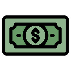 Dollar Bill Icons For Design Elements 