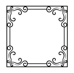 square frames with floral ornament
