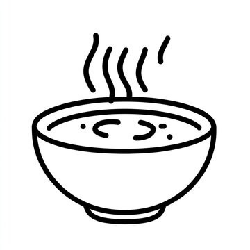 recommend clip art: Hot soup in a bowl, simple illustration, food icon