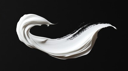 Cosmetic cream smear texture A realistic brush stroke mockup of a white beauty product such as milk mousse or toothpaste creating a smooth swirl or splash for skincare presentations