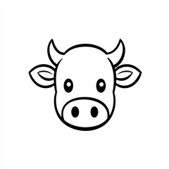 Fototapeta premium Cute cartoon cow head graphic design, suitable for children's products or farm-themed decor