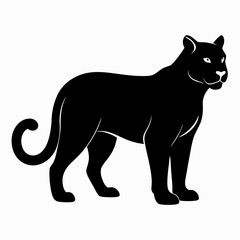 cheetah animal silhouette  vector icon on white background