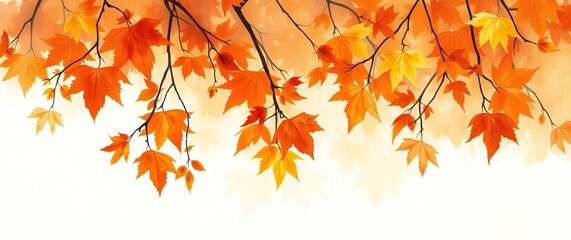 Luxury design style. Abstract curved effect Autumn leaves maple leaf background  illustration