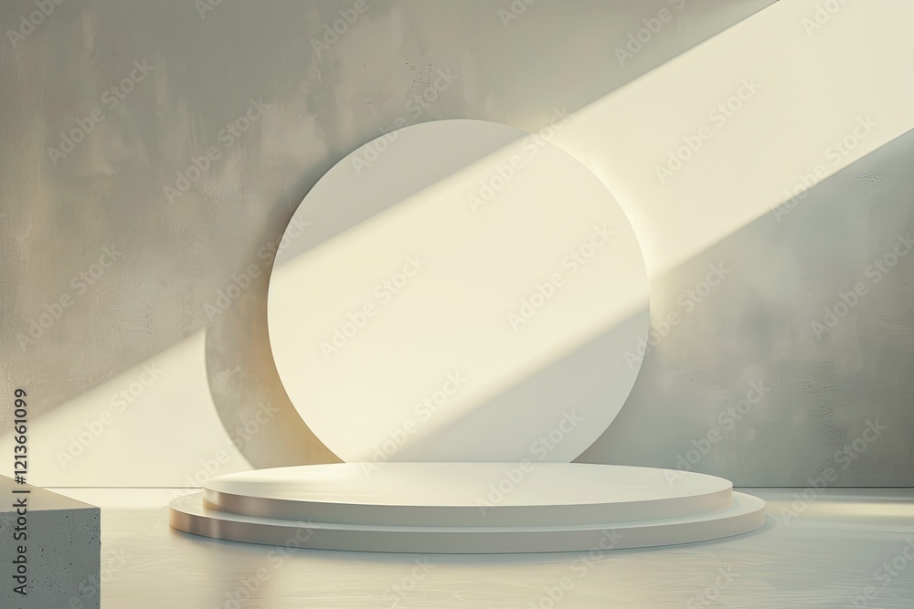 Aufkleber vibrant color visual of minimal scene with round podium abstract background
