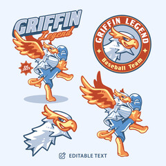 Griffin Baseball Mascot Character