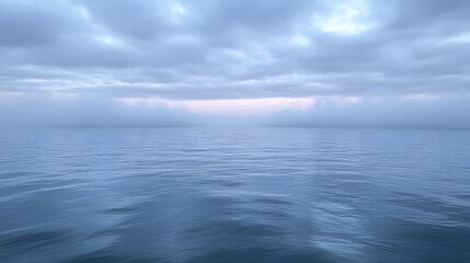 Obraz premium Serene Ocean Scene Under a Cloudy Sky