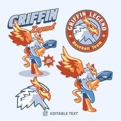 Griffin Baseball Mascot Character