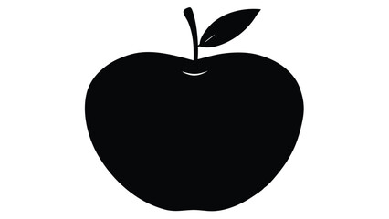 Silhouette of apple on vector style with white Background. Illustration and artwork.