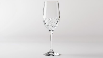 Obraz premium Crystal champagne glass with white background