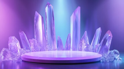 Crystal podium background for displaying jewelry products