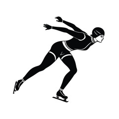 a woman skating vector silhouette