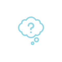 Thought Bubble Question Mark in Light Blue for Problem Solving