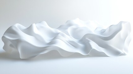 A pristine snowdrift with soft, flowing shapes and intricate patterns, captured in stunning 4K clarity on a white background.
