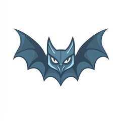 Fototapeta premium Cartoon bat, flying, isolated on white background, Halloween graphic design, possible use in a kids' book or greeting card