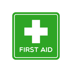 Vector Square First Aid Sign Illustration