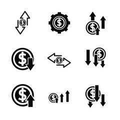 coin icon. vector coin dollar. money management vector, business and finance icon, indicating continuous movement. solid design style