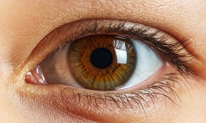 Fototapeta premium Close-up of a hazel eye with visible details