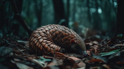 Obraz premium Pangolin in the Rainforest: A Mystical Encounter