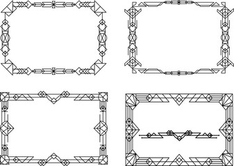 Fototapeta premium set of vintage frames on white background