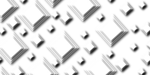 White geometric abstract background with rhombus in sunlight with strict light shadows as tile pattern. Abstract modern white and grey gradient color geometric line pattern background. 