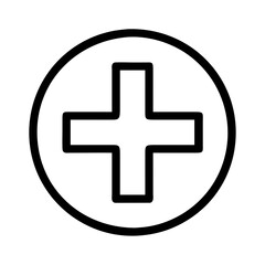 Fototapeta premium Plus Sign in Circle Icon in Black for Adding Function