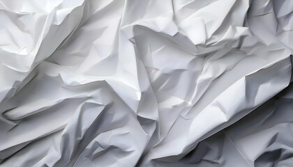 Obraz premium Blank white crumpled and creased paper poster texture background,paper, page, object, sheet, old, crumpled, 