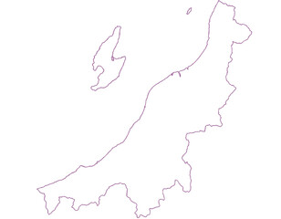新潟県　地図　白　イラスト