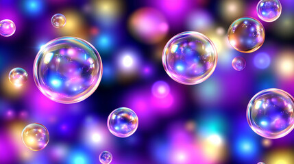 Colorful bubbles on vibrant abstract background