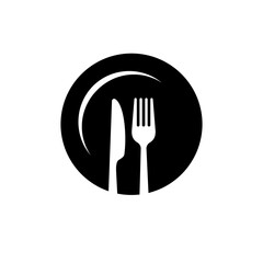 Catering icon. Menu, cafe, restaurant, spoon, fork, knife and plate icon set in line. Catering logo. Food and drink logo. Cafe logo icons. Tableware Vector illustration