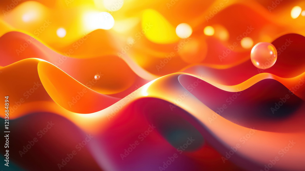 Aufkleber bright and playful 3d elements arranged in balanced composition with vibrant colors and curves