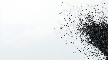 Obraz premium Black and green fragments scattered on white background