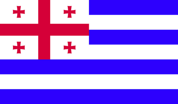 High detailed flag of Adjara. National Adjara flag. 3D illustration.