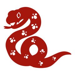 Hand drawn red snake illustration, a symbol of Chinese New Year, suitable for banners, social media posts, business, stories, promotions and more.