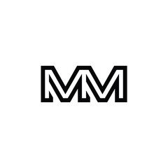 MM monogram logo design letter text name symbol monochrome logotype alphabet character simple logo