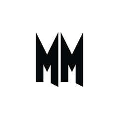 MM monogram logo design letter text name symbol monochrome logotype alphabet character simple logo
