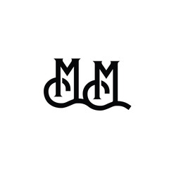 MM monogram logo design letter text name symbol monochrome logotype alphabet character simple logo
