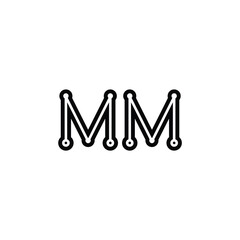 MM monogram logo design letter text name symbol monochrome logotype alphabet character simple logo